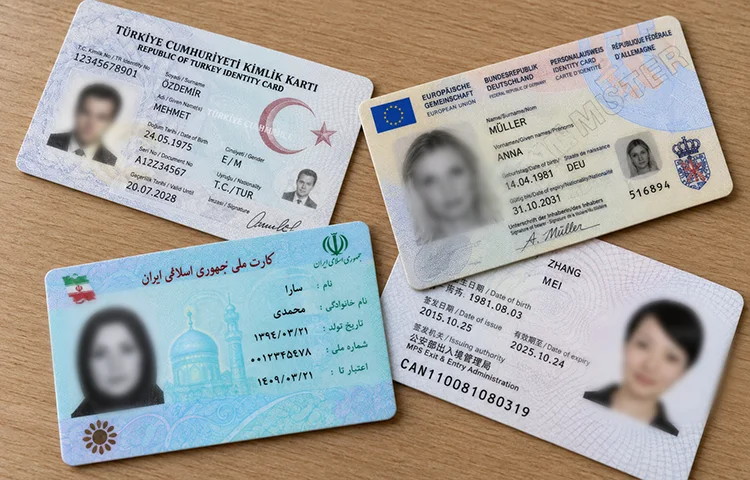 مقایسه کارت شناسایی خارجی در کشورهای مختلف